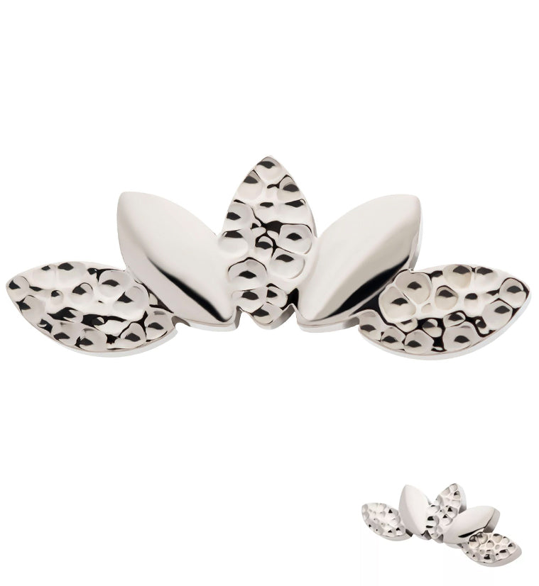 Alternating Hammered Chaplet Threadless Titanium Top