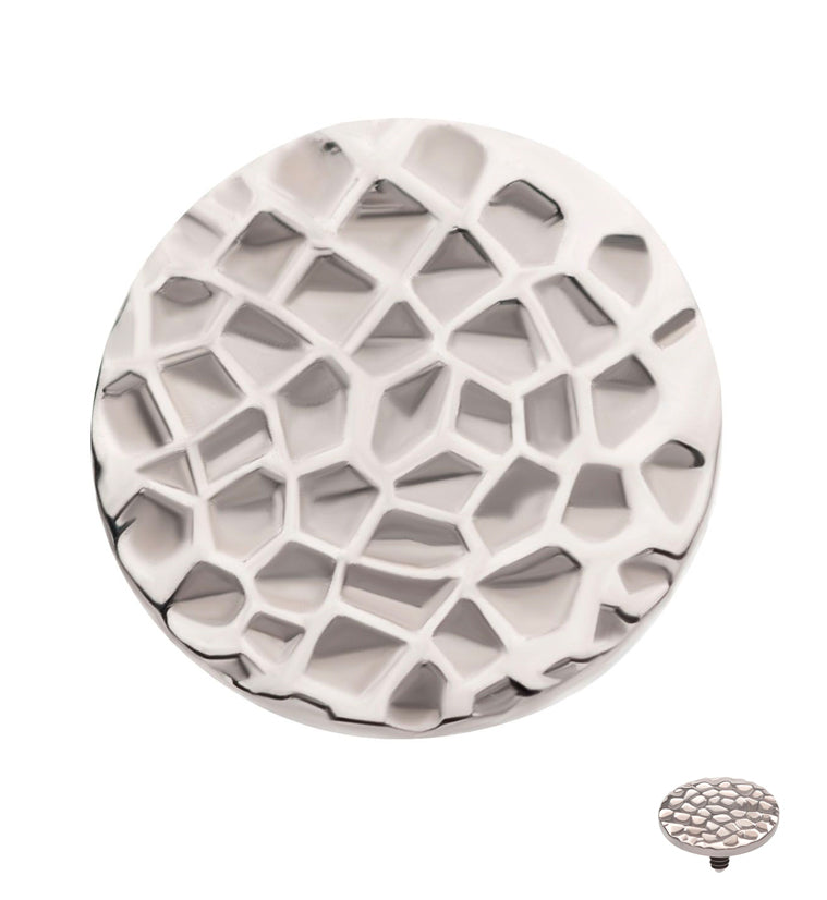 Hammered Disk Internally Threaded Titanium Top