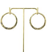 Hammered Hoop Hinged Brass Ear Weights