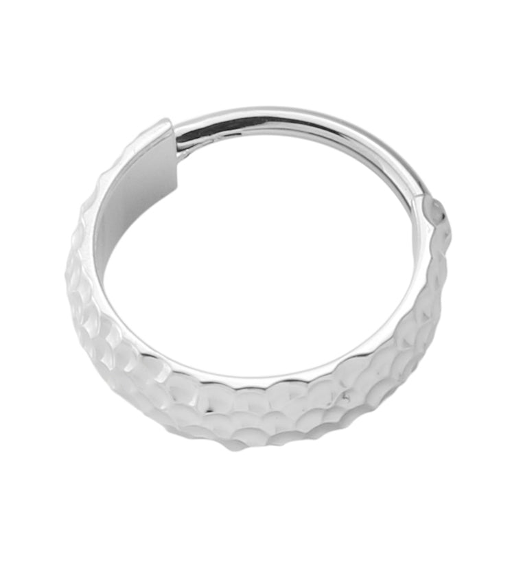 Hammered Titanium Hinged Segment Ring