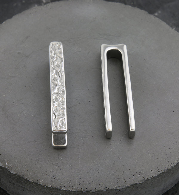 Hammered Tower Bar Ear Weights