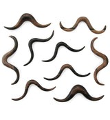 Handlebar Mustache Areng Wooden Septum Bar