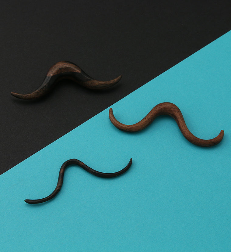 Handlebar Mustache Areng Wooden Septum Bar