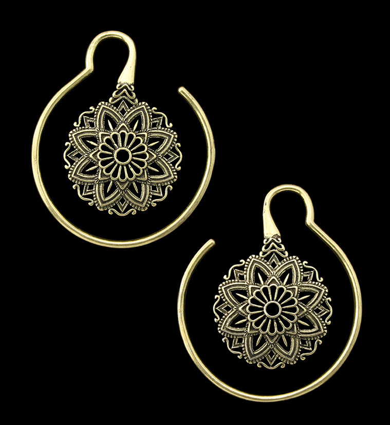 Hanging Mandala Brass Ear Weights