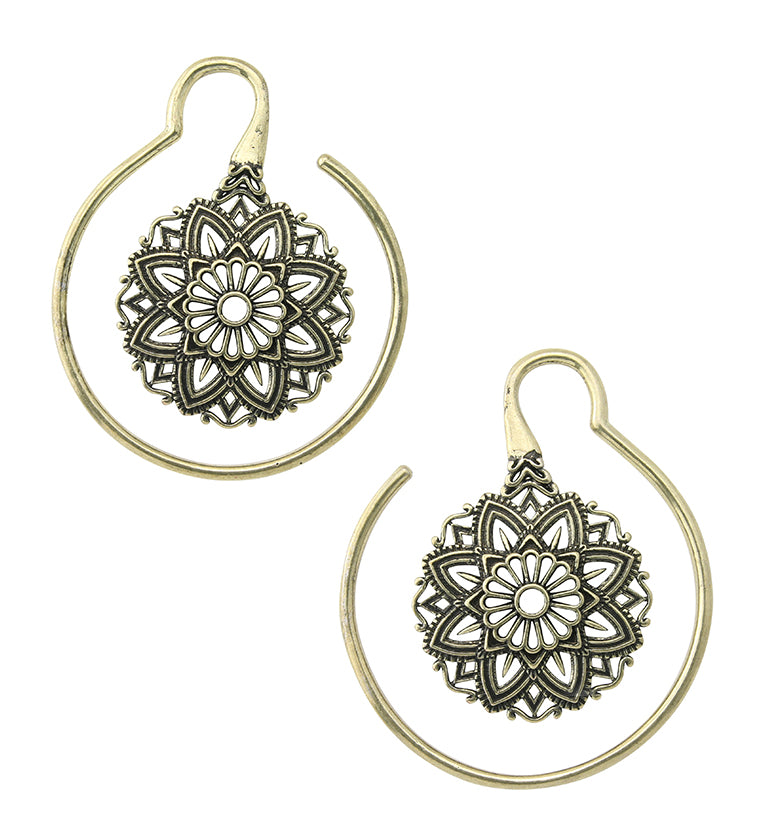Hanging Mandala Brass Ear Weights