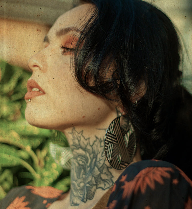 Haphazard White Brass Earrings - Weights