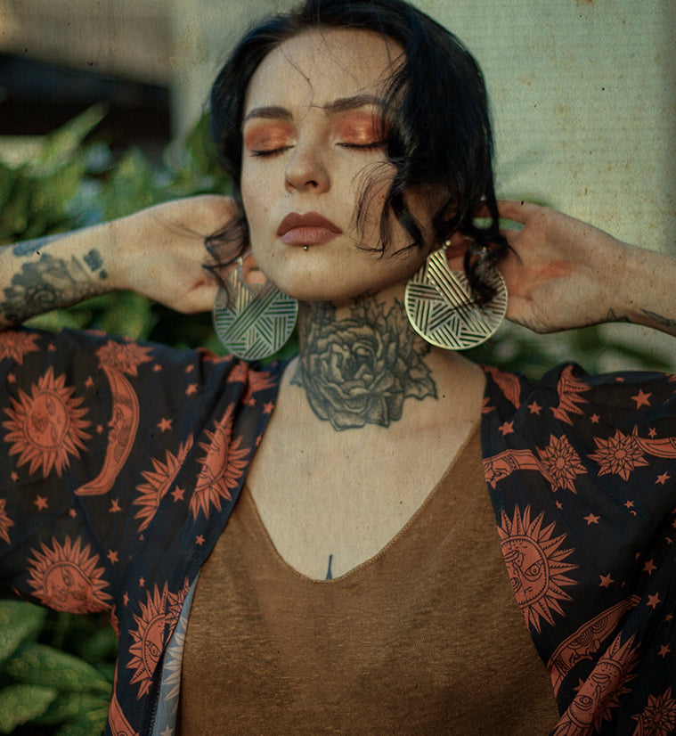 Haphazard White Brass Earrings - Weights