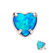 Heart Blue Opalite Threadless Titanium Top