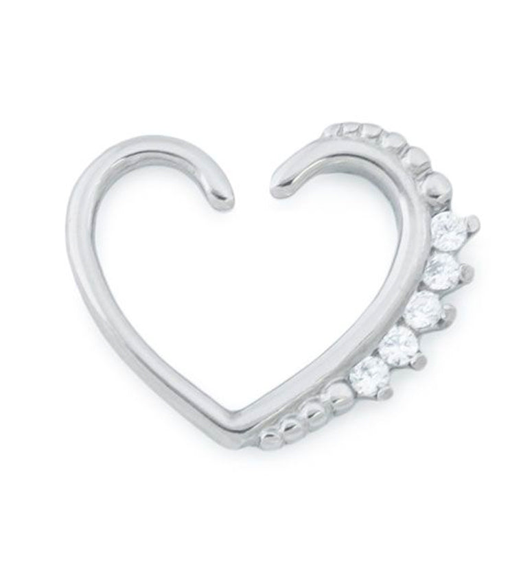 16G Heart CZ Daith Ring