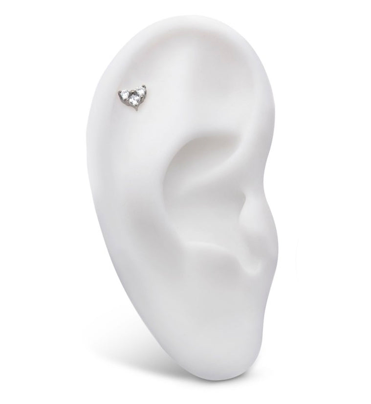 Heart CZ Internally Threaded Titanium Top