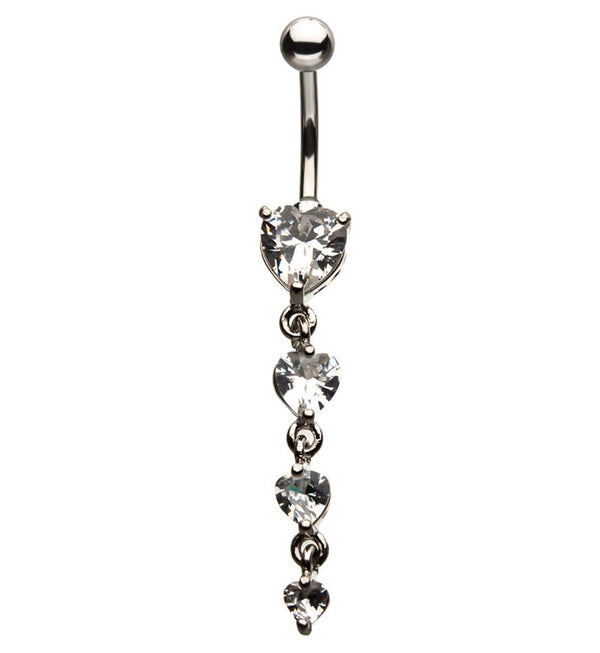 Heart Dangle Belly Button Ring