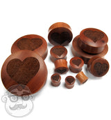Engraved Heart Wood Plugs