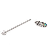 Heart Feather Shell Industrial Barbell