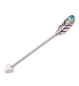Heart Feather Shell Industrial Barbell