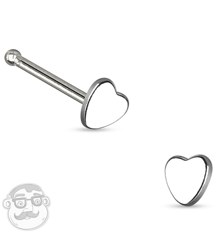 20G Heart Top Stainless Steel Nose Bone