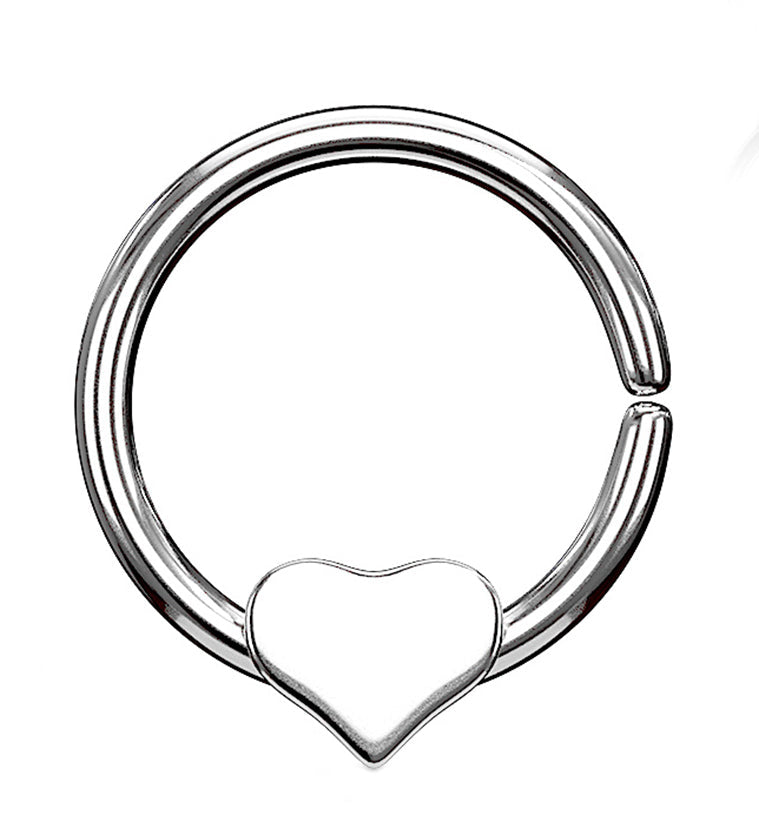 Silver Removable Heart Seamless Ring