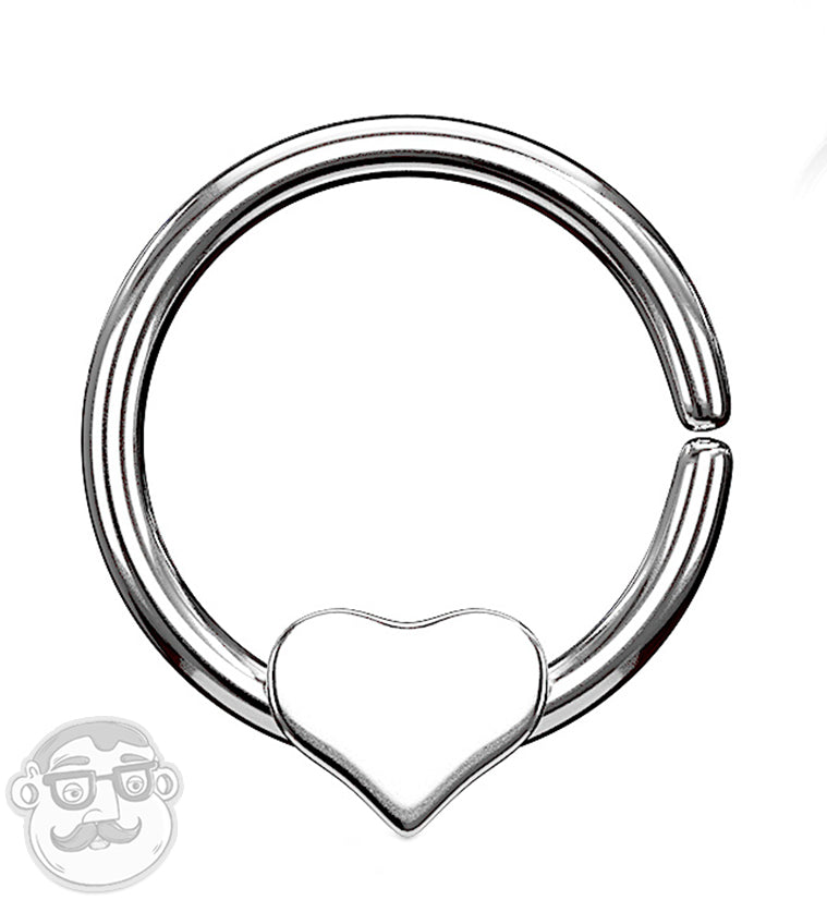 Silver Removable Heart Seamless Ring