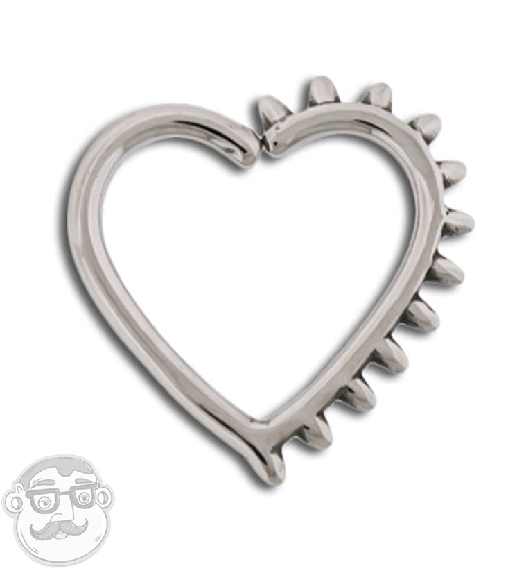 16G Heart Spiked Daith Cartilage Annealed Ring