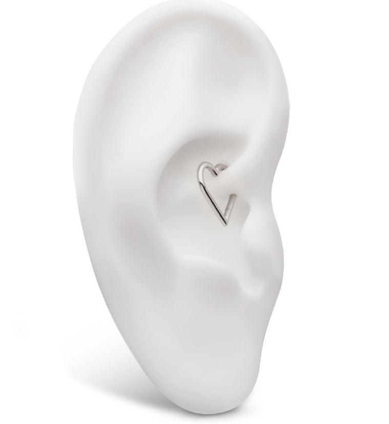 Heart Stainless Steel Hinged Segment Ring