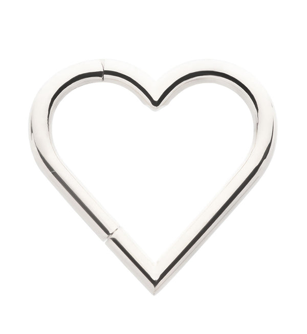 Heart Stainless Steel Hinged Segment Ring