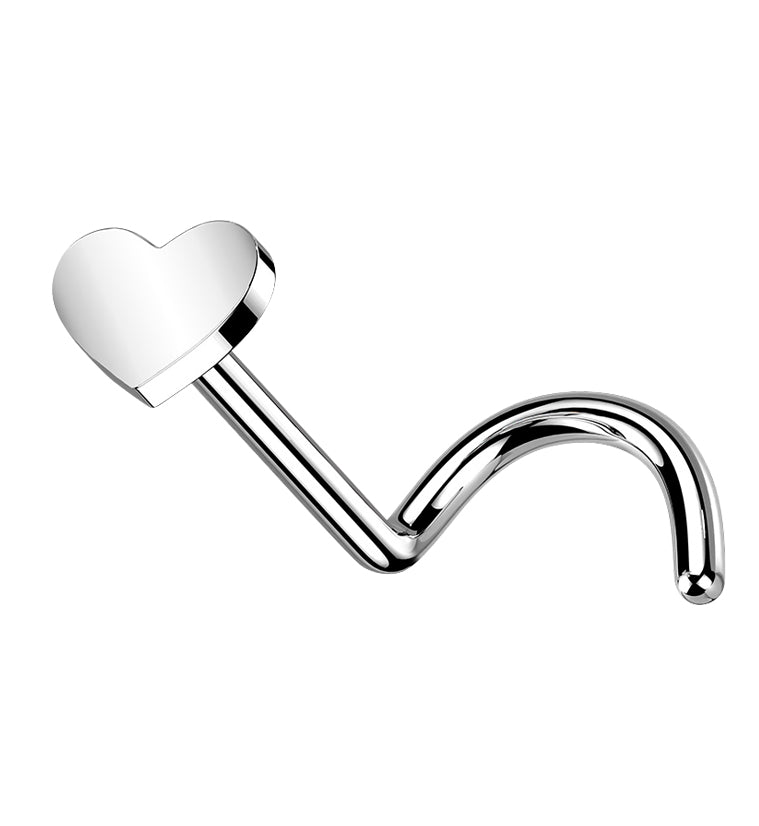 Heart Titanium Nose Screw Ring
