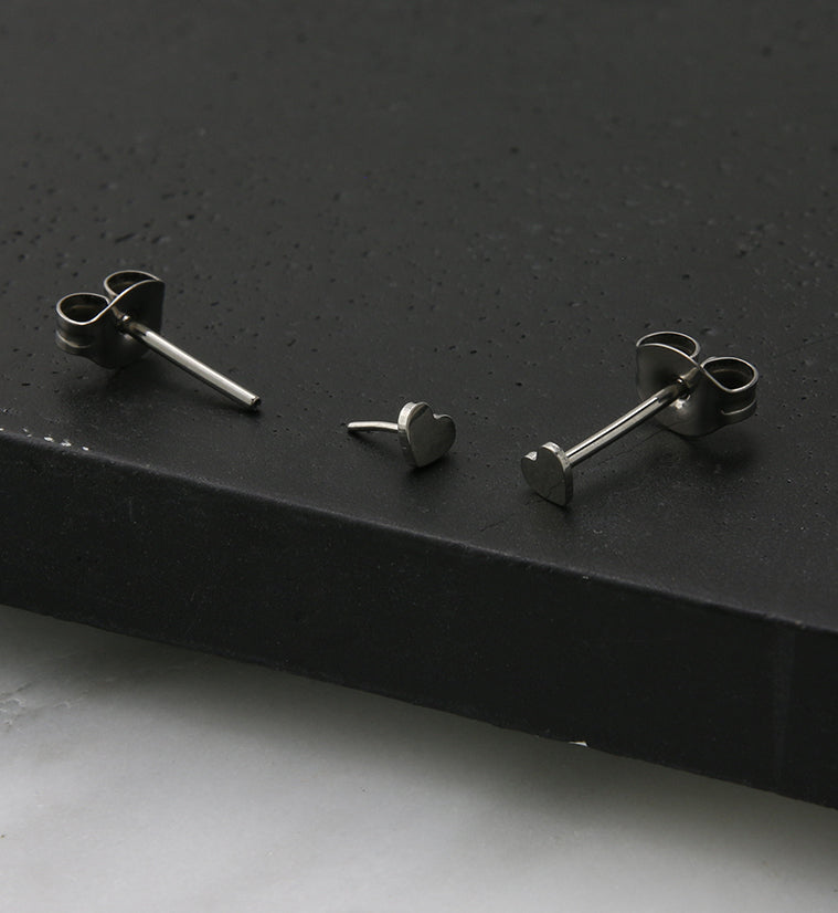 Heart Titanium Threadless Earrings
