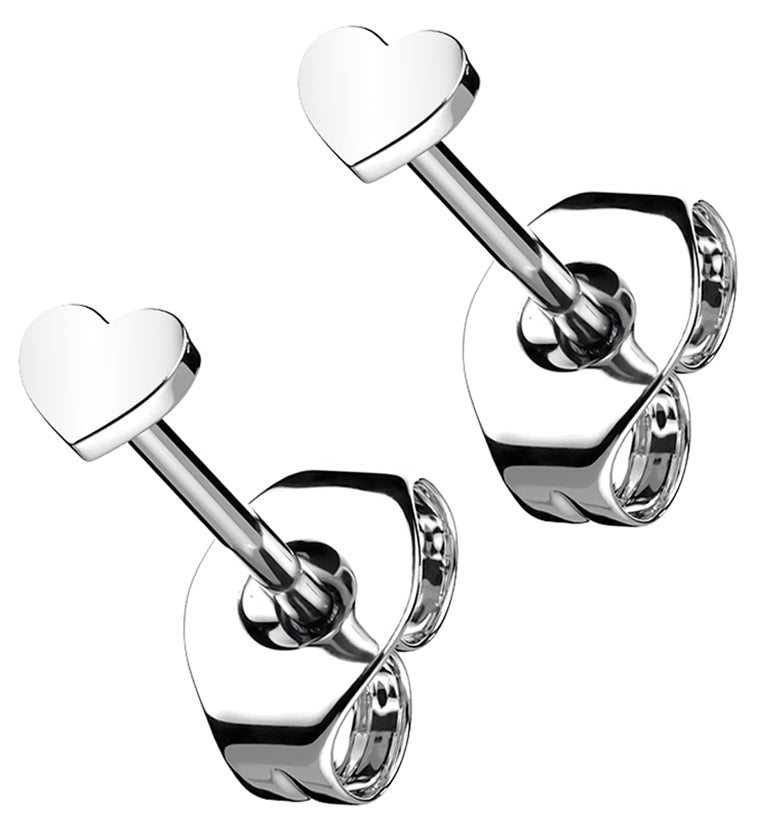 Heart Titanium Threadless Earrings
