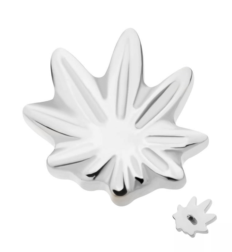 Hemp Leaf Internally Threaded Titanium Top