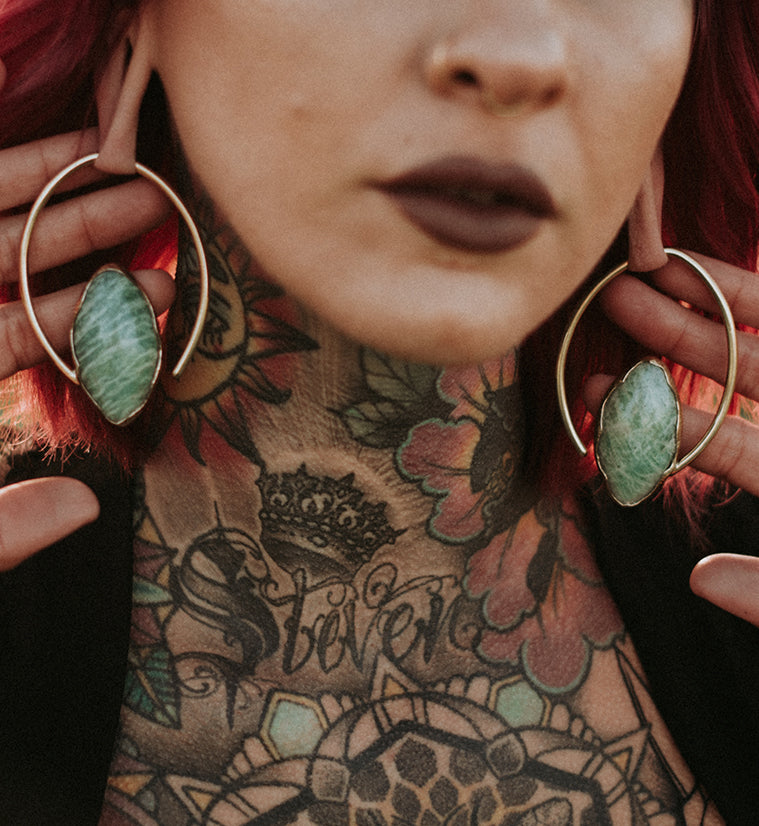 Hilly Amazonite Hoop Ear Weights