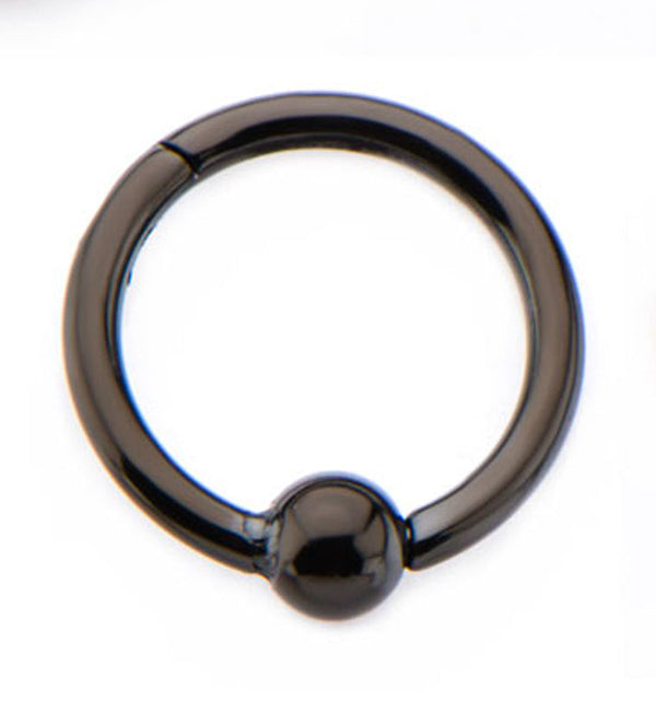 16G Black Hinged Segment Captive Ring