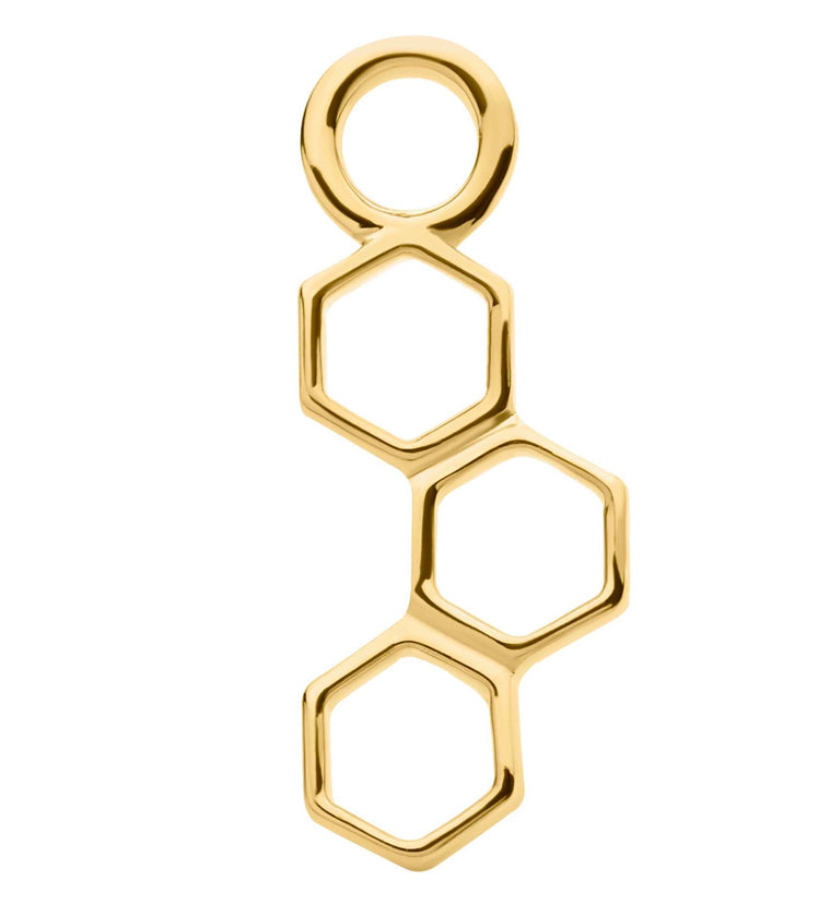 14kt Gold Honeycomb Layer Charm