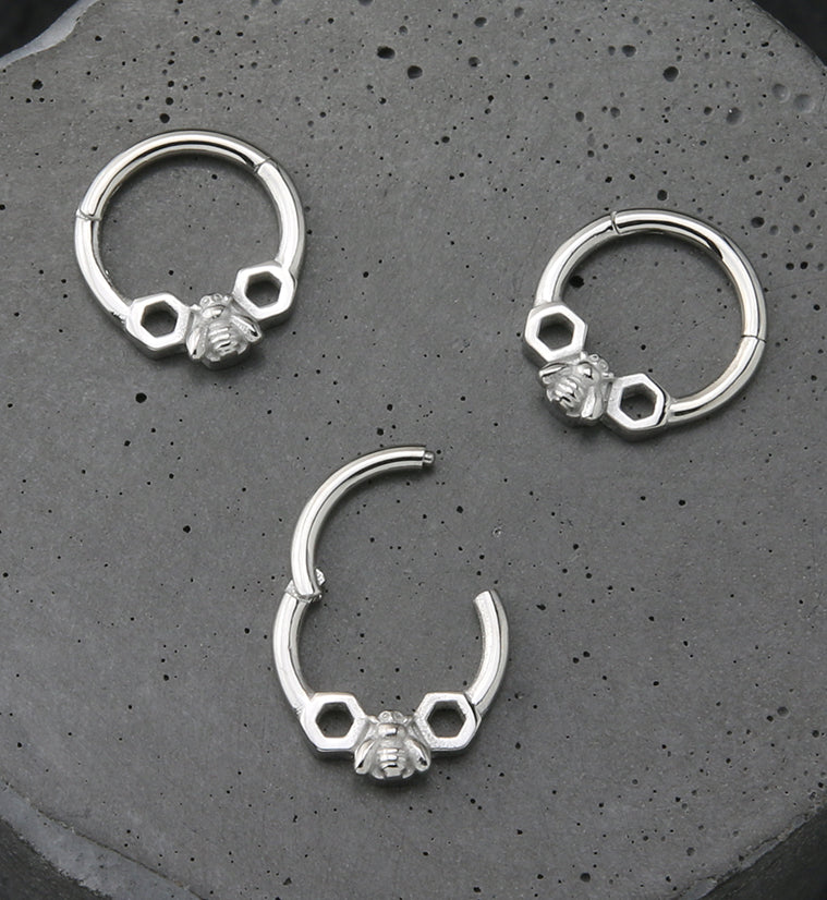 Honeycomb Bee Stainless Steel Hinged Segment Ring