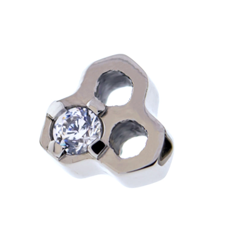 Honeycomb Clear CZ Titanium Threaded End