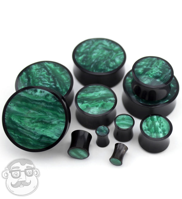 Horn Plugs With Green Resin Inlay