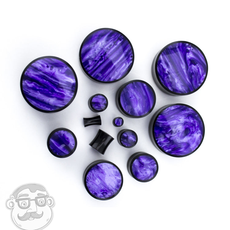 Horn Plugs With Purple Resin Inlay