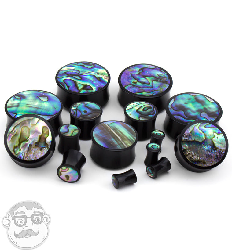 Horn Plugs With Abalone Shell Inlay