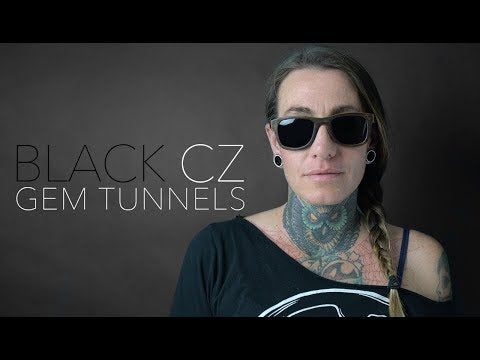 Black PVD Internally Threaded Tunnels with CZ Rim