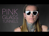 Pink Cat's Eye Glass Tunnel Plugs