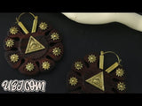 18G Illuminati Gold Engraved Wooden Hangers / Earrings