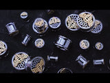 Honeycomb Bee Stainless Steel Double Flare Tunnel Plugs