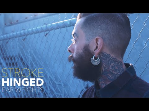 Stroke White Brass Hinged Ear Weights