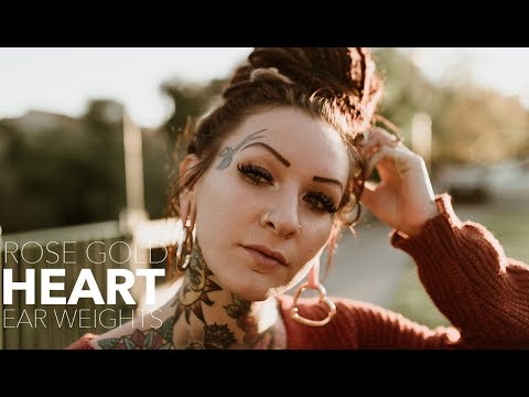 Rose Gold PVD Hanging Heart Ear Weights