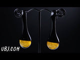 Gold Drip Glass Ear Weights