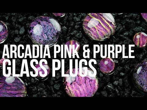 Arcadia Pink & Purple Dichroic Glass Plugs