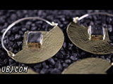 14G Acicular Larvikite Stone Brass Hangers