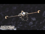 Gold PVD Teardrop Chained Industrial Barbell