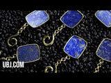 Lapis Lazuli Stone Square Brass Hangers