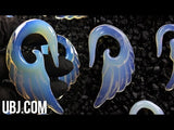 Opalite Glass Angel Wing Spirals