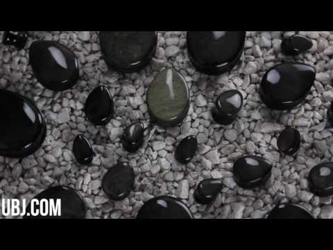 Golden Obsidian Teardrop Stone Plugs