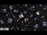 Purple Amethyst Stone Plugs - Single Flare with Grooves